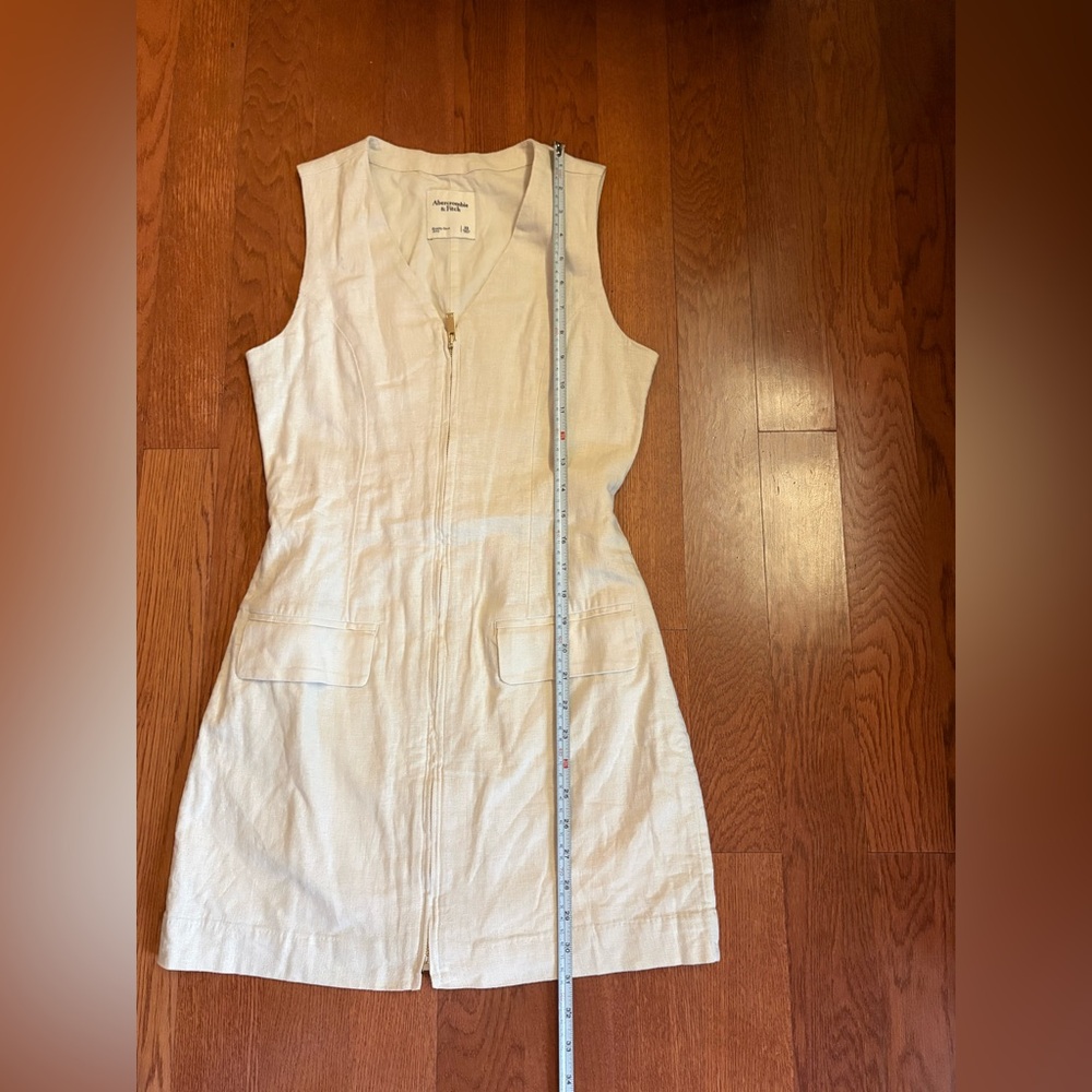 Abercrombie & Fitch Cream Linen-Cotton Dress. Size XS - Picture 6 of 8